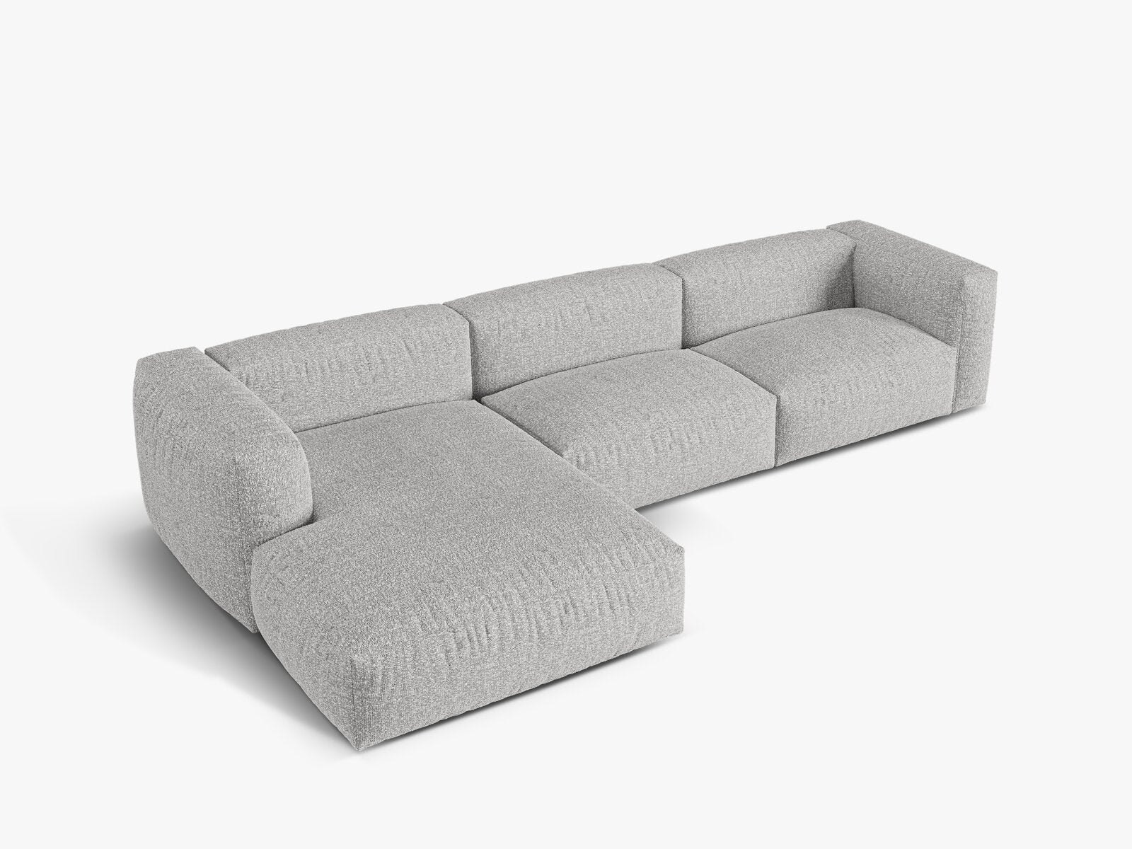 Micadoni Ecksofa Martina 3-Sitzer Links Boucle Monet Silber