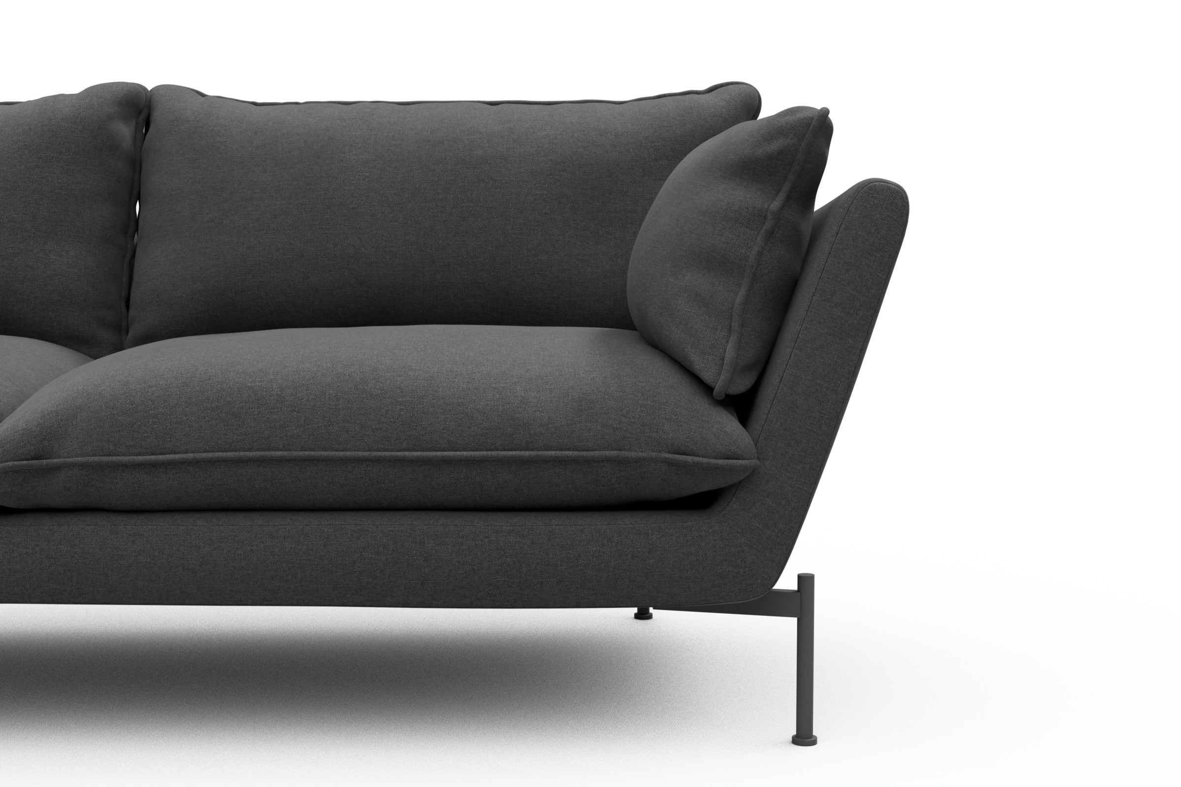 Sofa Anton Soft 2-Sitzer Strukturierter Stoff Satya 441-Warm-Zinc