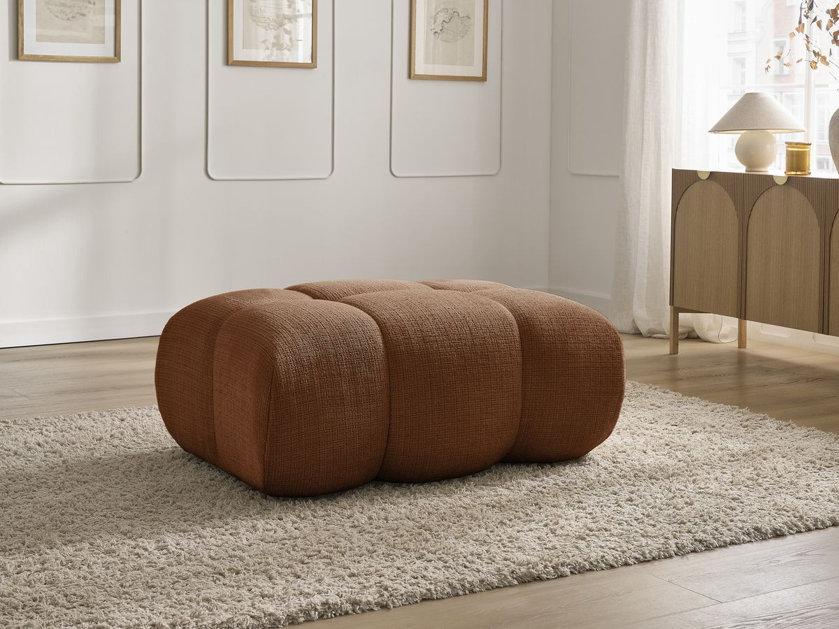 Bobochic Ivane Pouf Strukturstoff Orange