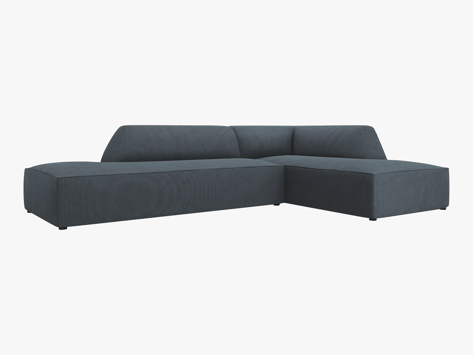 Micadoni Ecksofa Ruby 4-Sitzer Rechts Kord Scala Blau