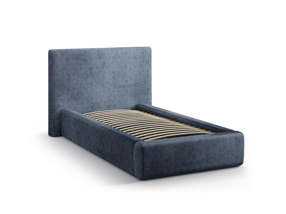 Cosmopolitan Design Stauraumbett mit Kopfteil Asti Chenille Perfect Harmony Dunkelblau