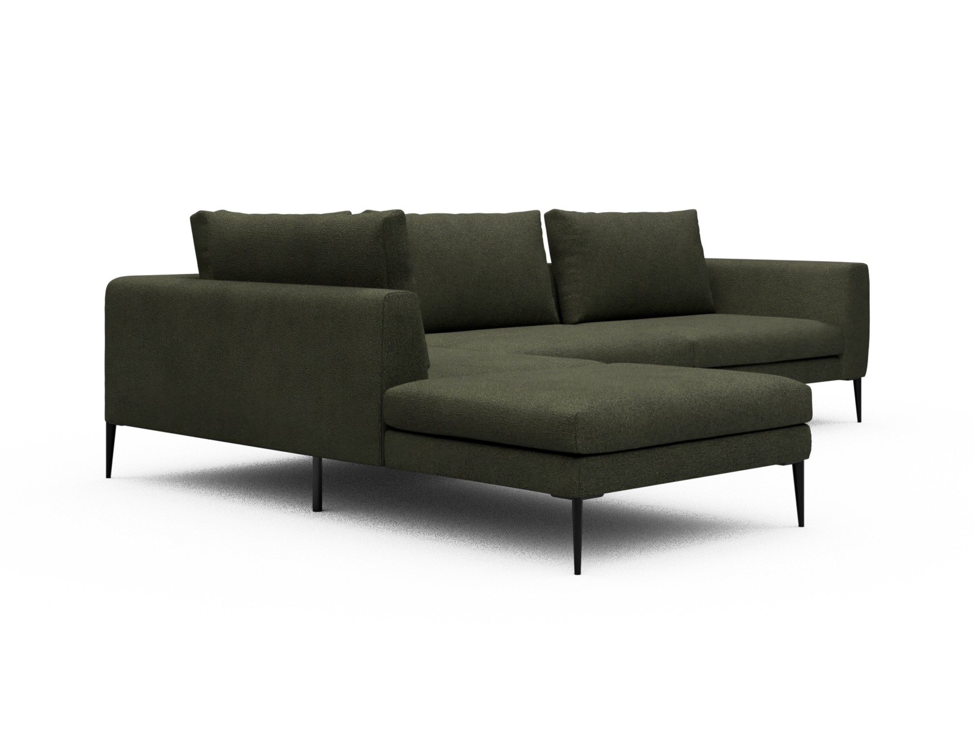 Skandi Home Ecksofa Paul Relax-Ecke links mit 3-Sitzer Boucle-Forest-Green moebelfaktor