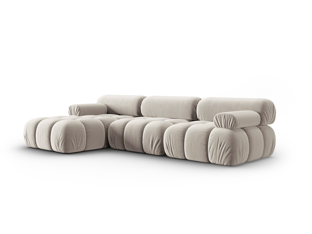 Cosmopolitan Design Modulares Ecksofa Cortina 4-Sitzer Samt Bluvel Dunkelbeige Links