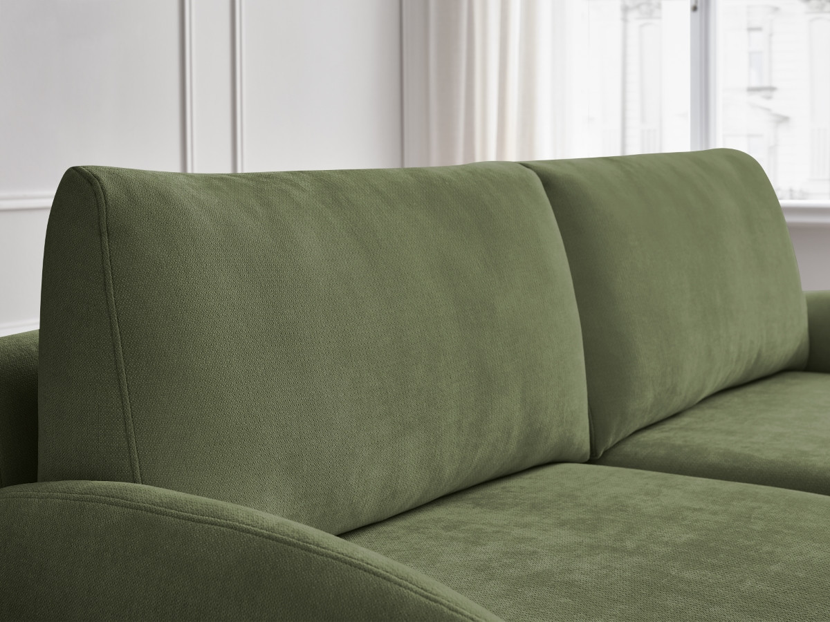 Bobochic Monica Schlafsofa 3-Sitzer mit Bettkasten Stoff Grün