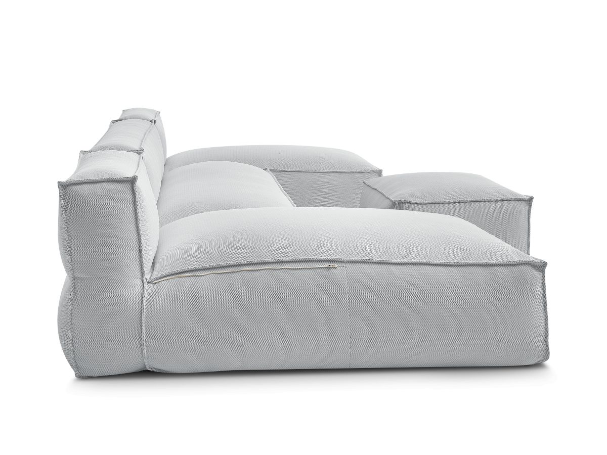 Bobochic Biarritz Gartensofa 4-Sitzer mit Pouf 332 × 168 cm Melange-Stoff Grau