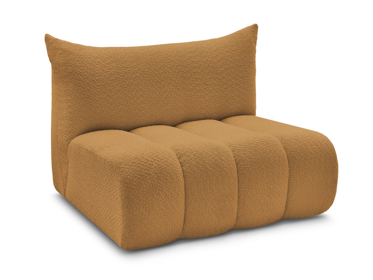 Bobochic Azra Sofamodul 2-Sitzer 120 × 112 cm Bouclé-Stoff Gelb