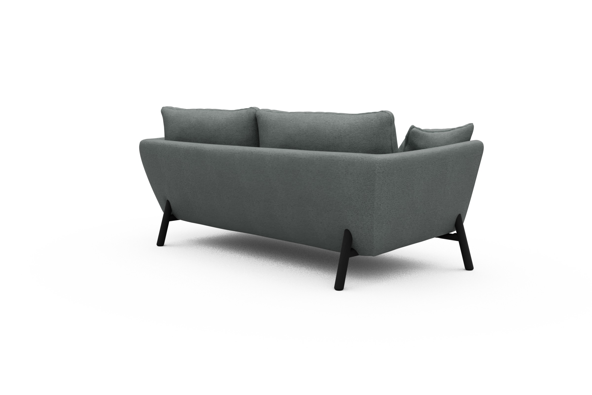 Sofa Emil 2-Sitzer Beinfarbe Eiche Schwarz Denari-Soft-Grey