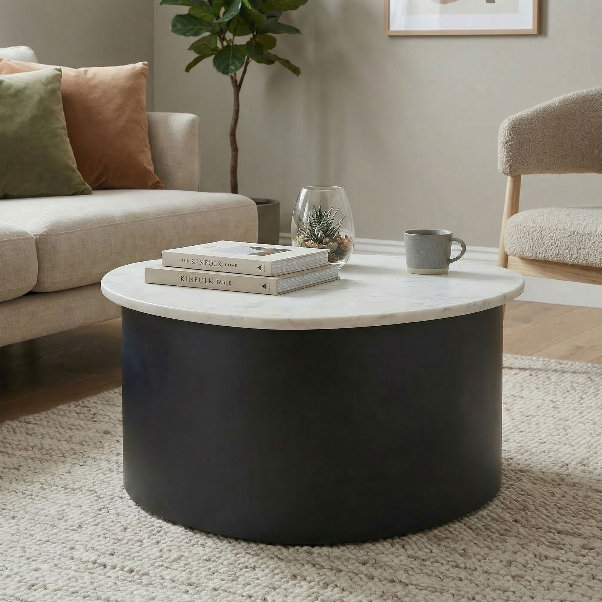 Couchtisch Kjollefjord Marmor Schwarz 63 × 63 × 30 cm