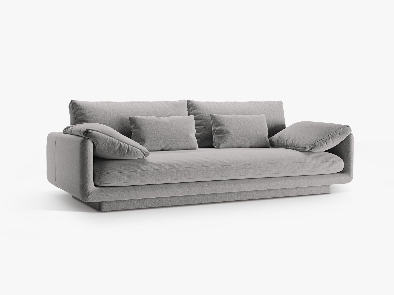 Micadoni Sofa Torino 3-Sitzer Strukturierter Stoff Hellgrau