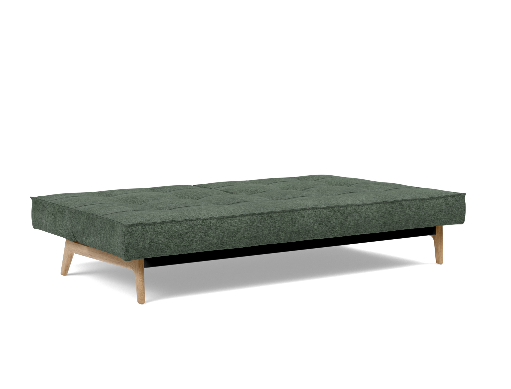 Schlafsofa Splitback Flachgewebe Avella 281-Pine-Green Beine Eiche