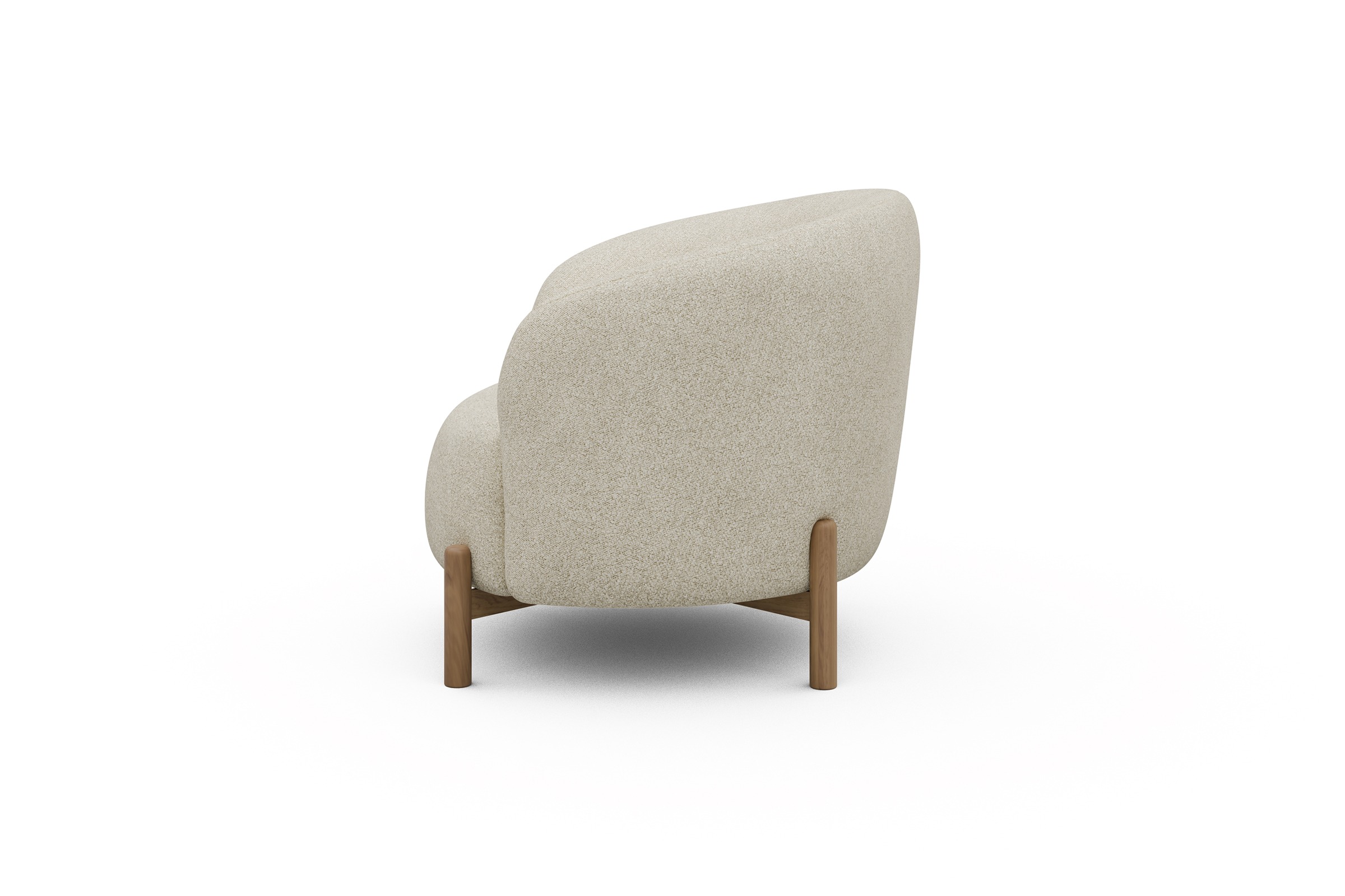 Sessel Ronda Holzbeine Eiche Natur Boucle-Off-White