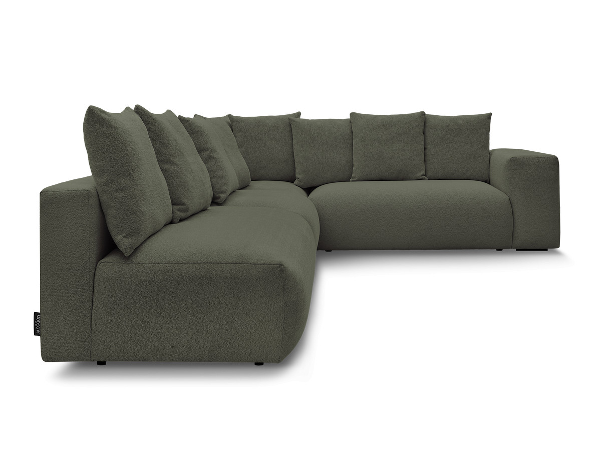Bobochic Voltaire Ecksofa 322 × 268 cm Melange-Stoff Grün Ecke rechts