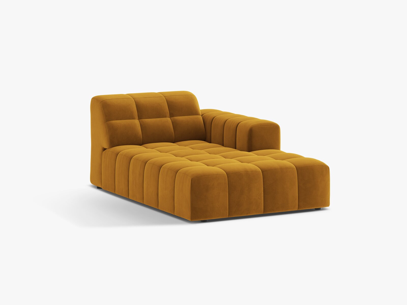 Micadoni Jennifer Chaiselongue Rechts Samt Bluvel Gelb