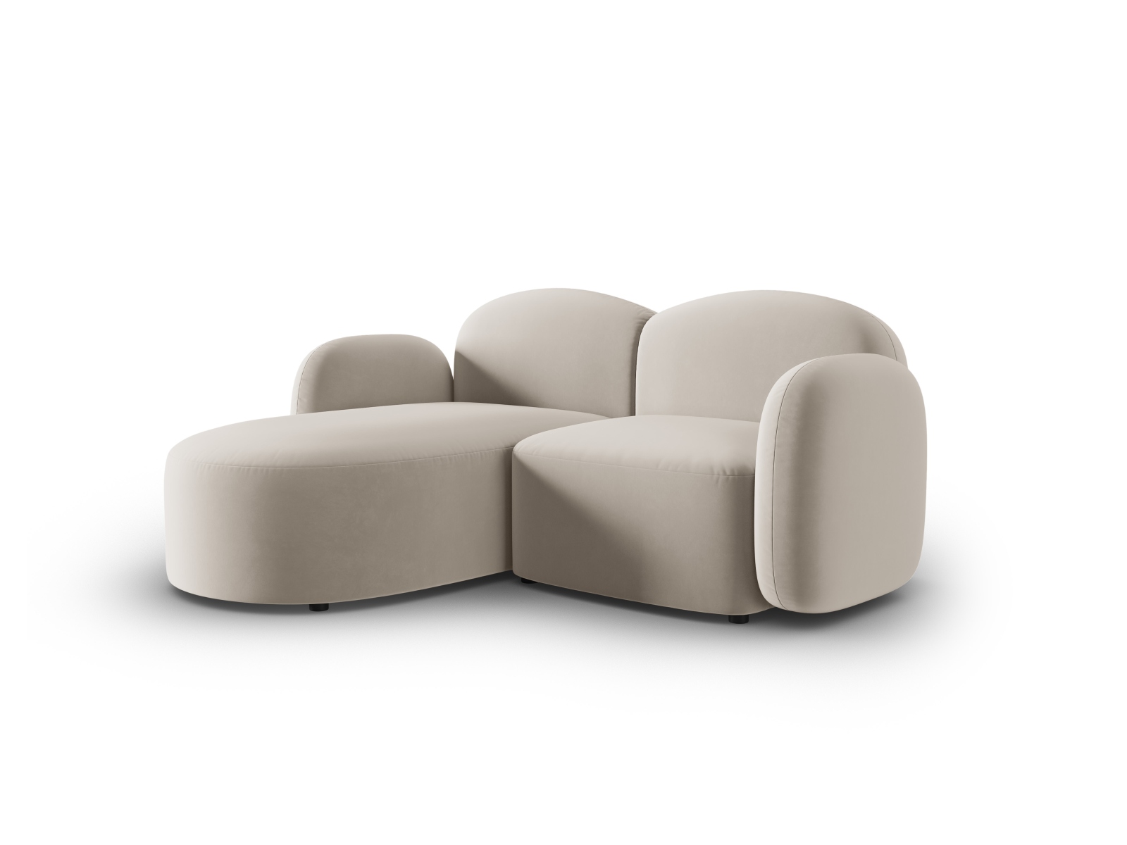 Micadoni Ecksofa Blair 3-Sitzer Links Samt Casino Hellbeige