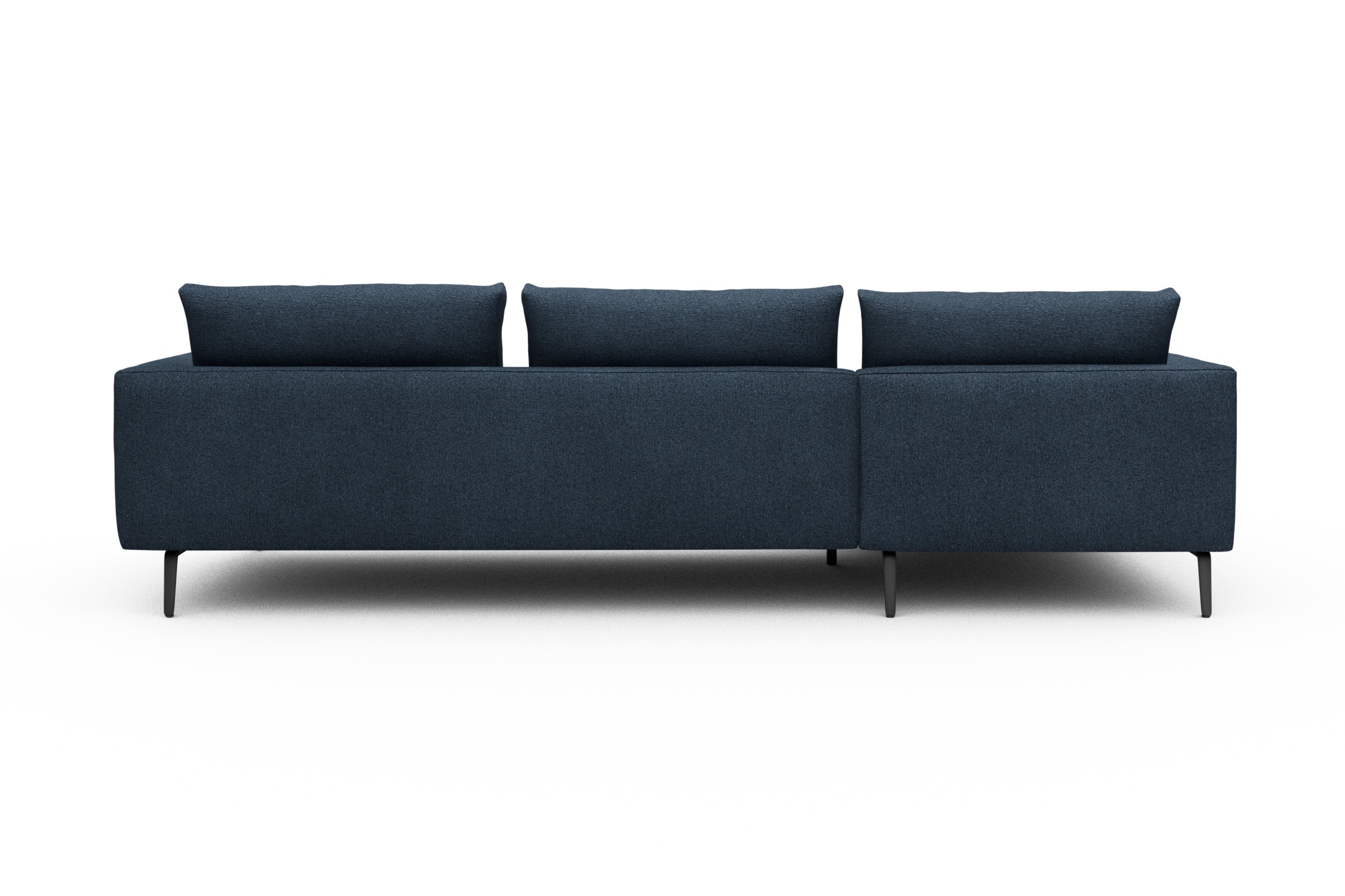 Ecksofa Karl Chaiselongue links mit 2,5-Sitzer Boucle-Blue