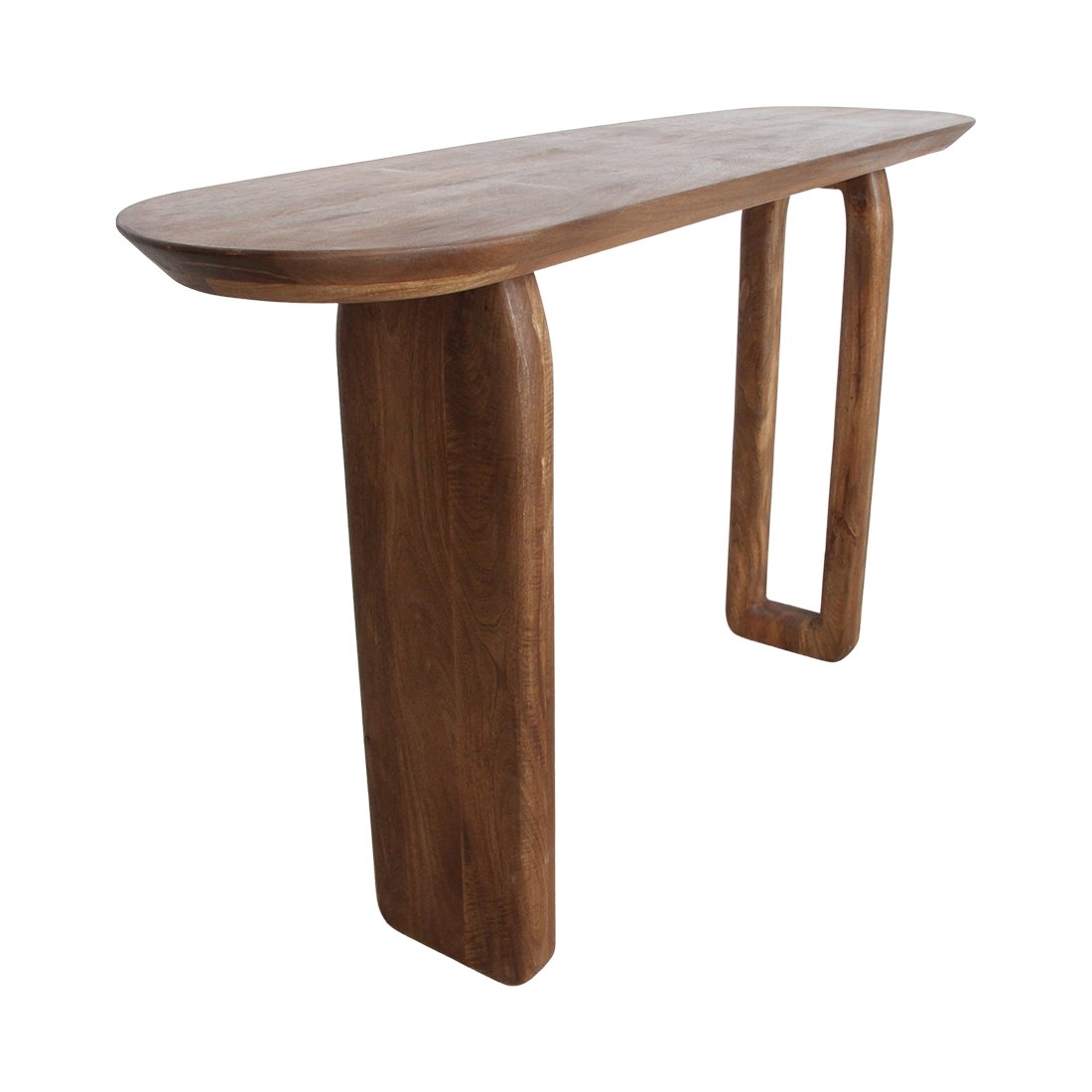 Raw Materials Bullnose Wandtisch aus Mangoholz braun 140x35x80cm