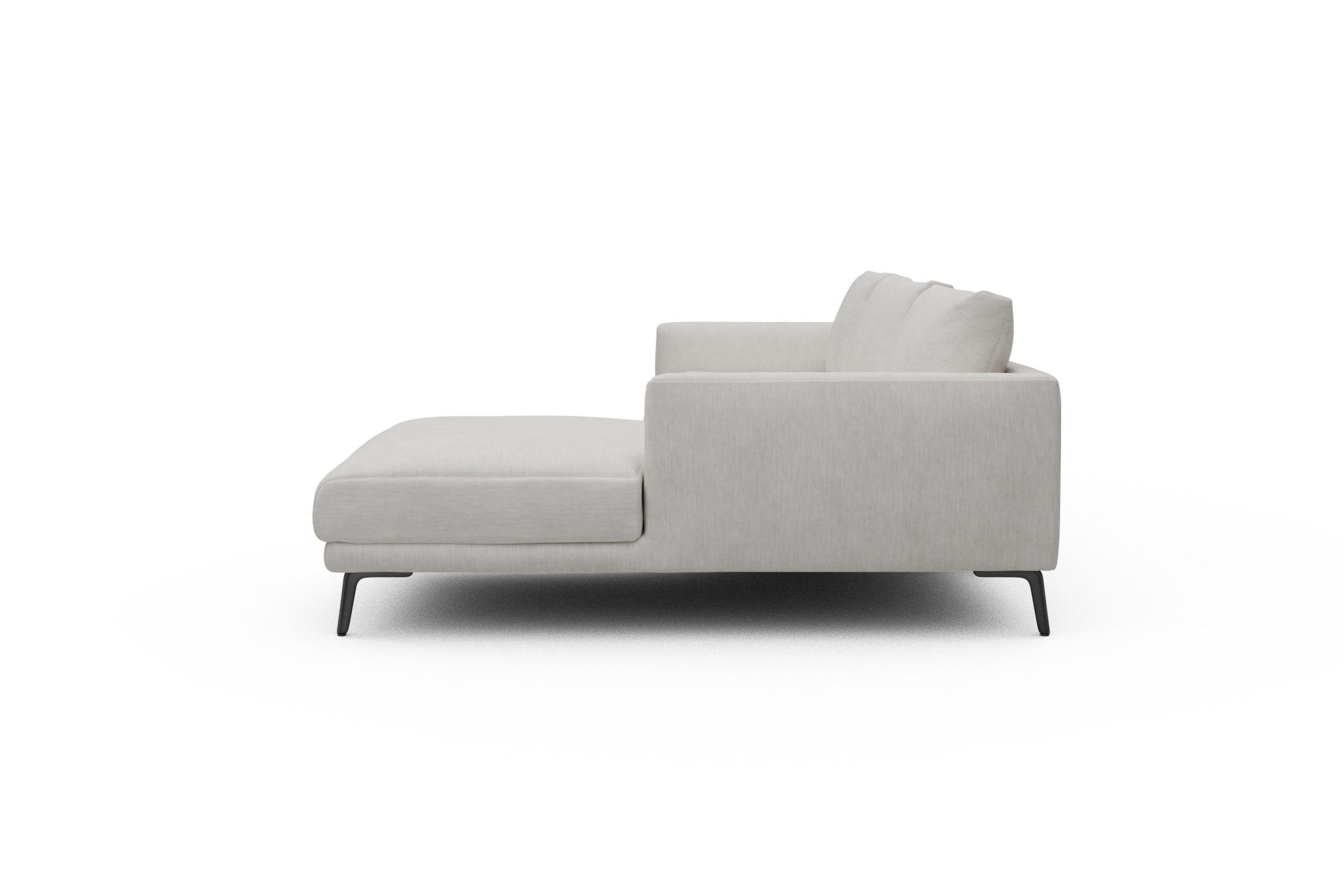 Ecksofa Karl Chaiselongue rechts mit 2,5-Sitzer Vivus-Dusty-Off-White