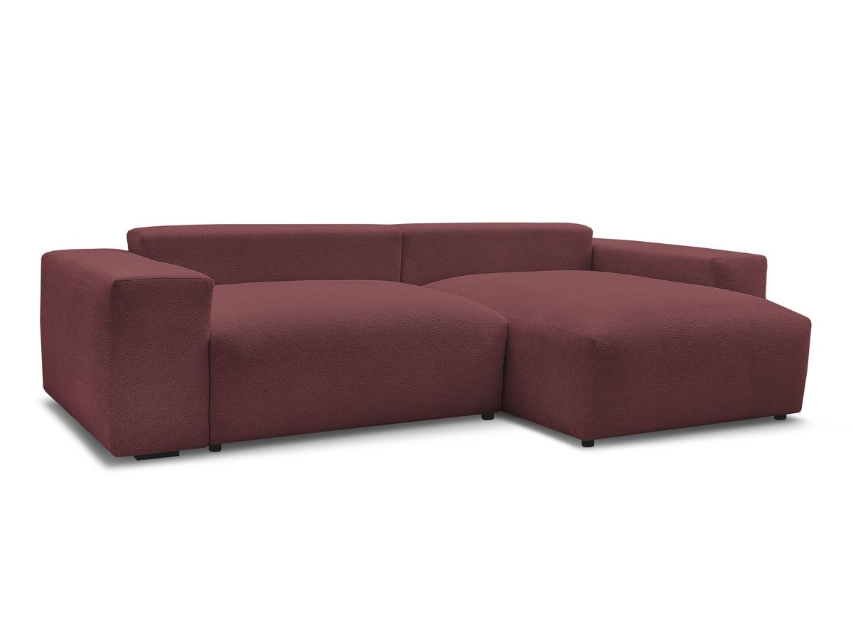 Bobochic Voltaire Ecksofa mit Schlaffunktion und Bettkasten Melange-Stoff Rot