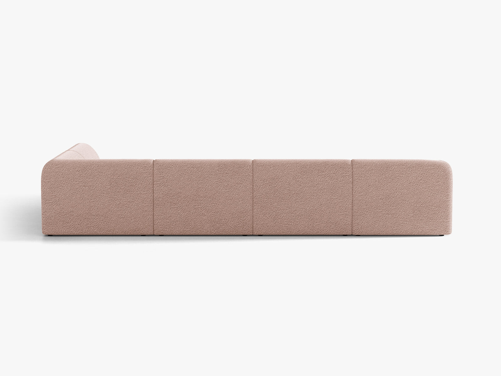 Micadoni Panorama-Ecksofa Miley 6-Sitzer Boucle Baloo Puderrosa Rechts