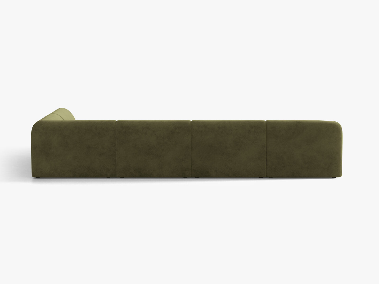 Micadoni Panorama-Ecksofa Miley 6-Sitzer Rechts Samt Bluvel Grün