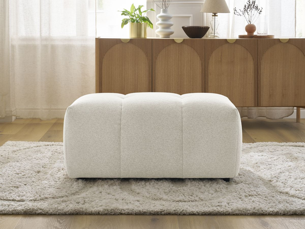 Bobochic Roxelane Pouf Melange-Stoff Weiß