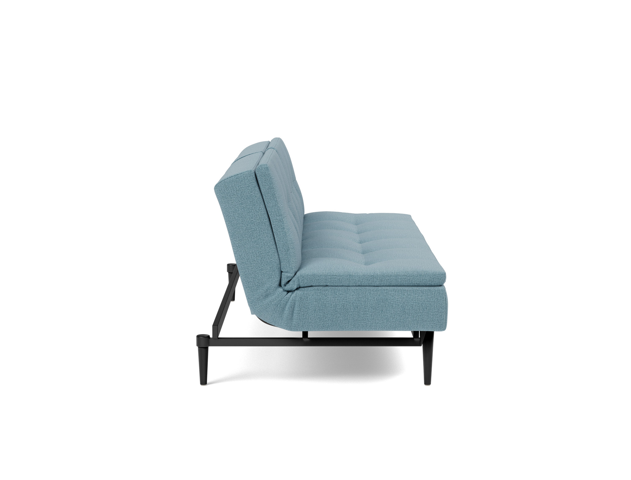 Schlafsofa Dublexo Flachgewebe Mixed Dance 525-Light-Blue Beine Styletto Eiche schwarz