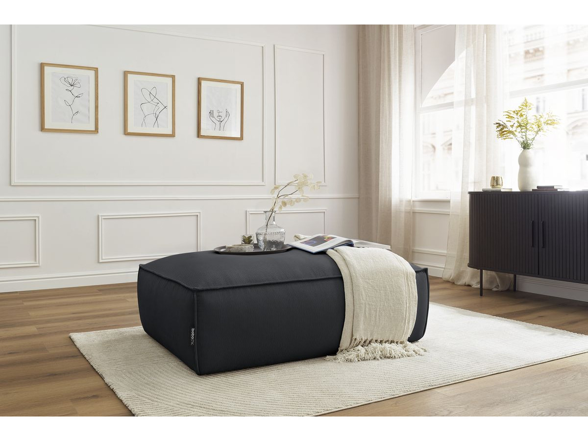 Bobochic Boheme Pouf Cordsamt Schwarz