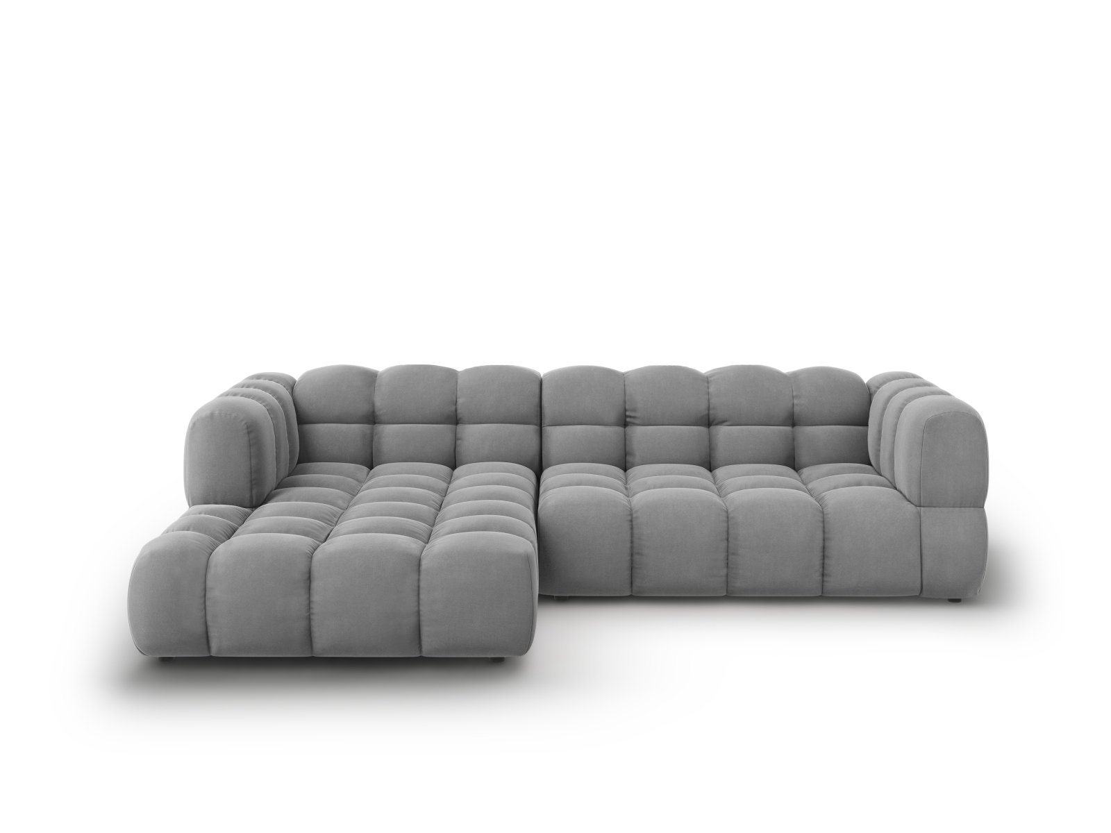 Cosmopolitan Design Ecksofa Sky 4-Sitzer mittlere Version Samt Casino Hellgrau Links