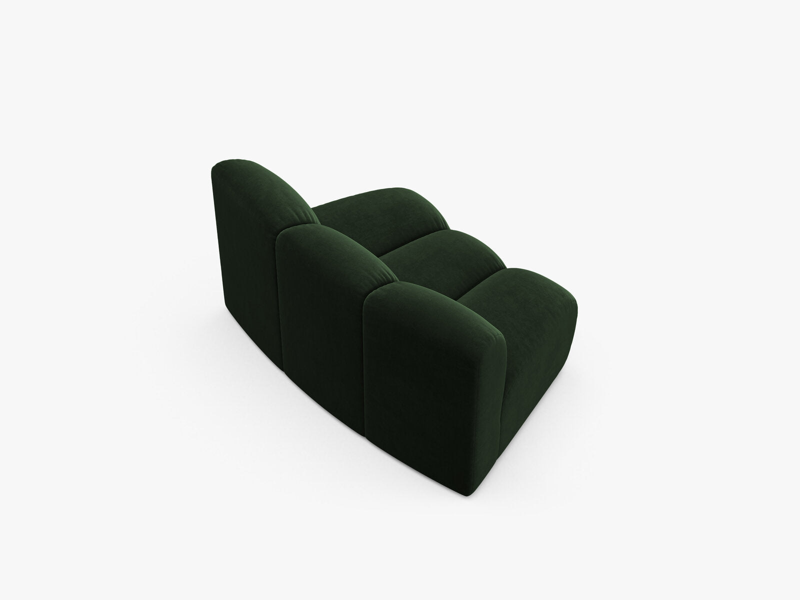 Micadoni Modul Armlos Lupine 1-Sitzer Large Samt Venus Flaschengrün