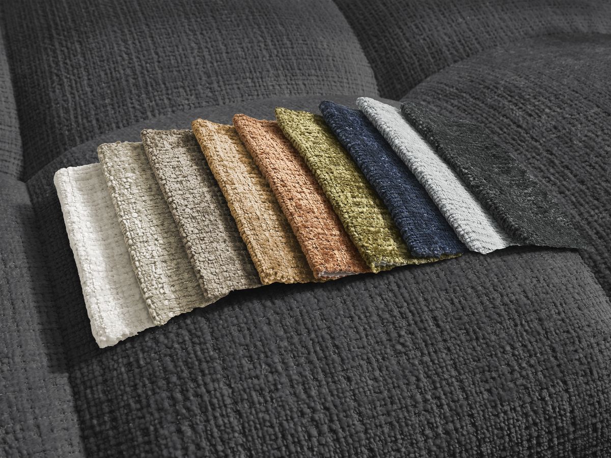Bobochic Anakin Sofa 3-Sitzer, 6 Kissen Strukturstoff Schwarz
