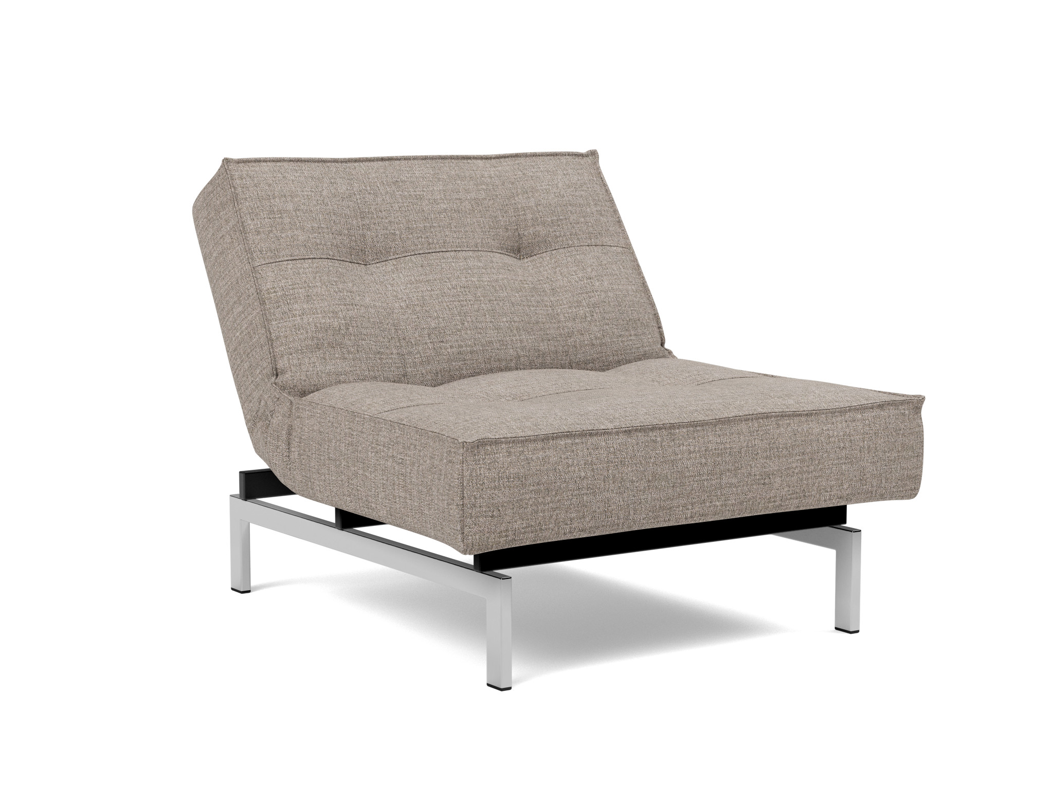 Sessel Splitback Chenille Yuveno 472-Warm-Grey Beine Chrom