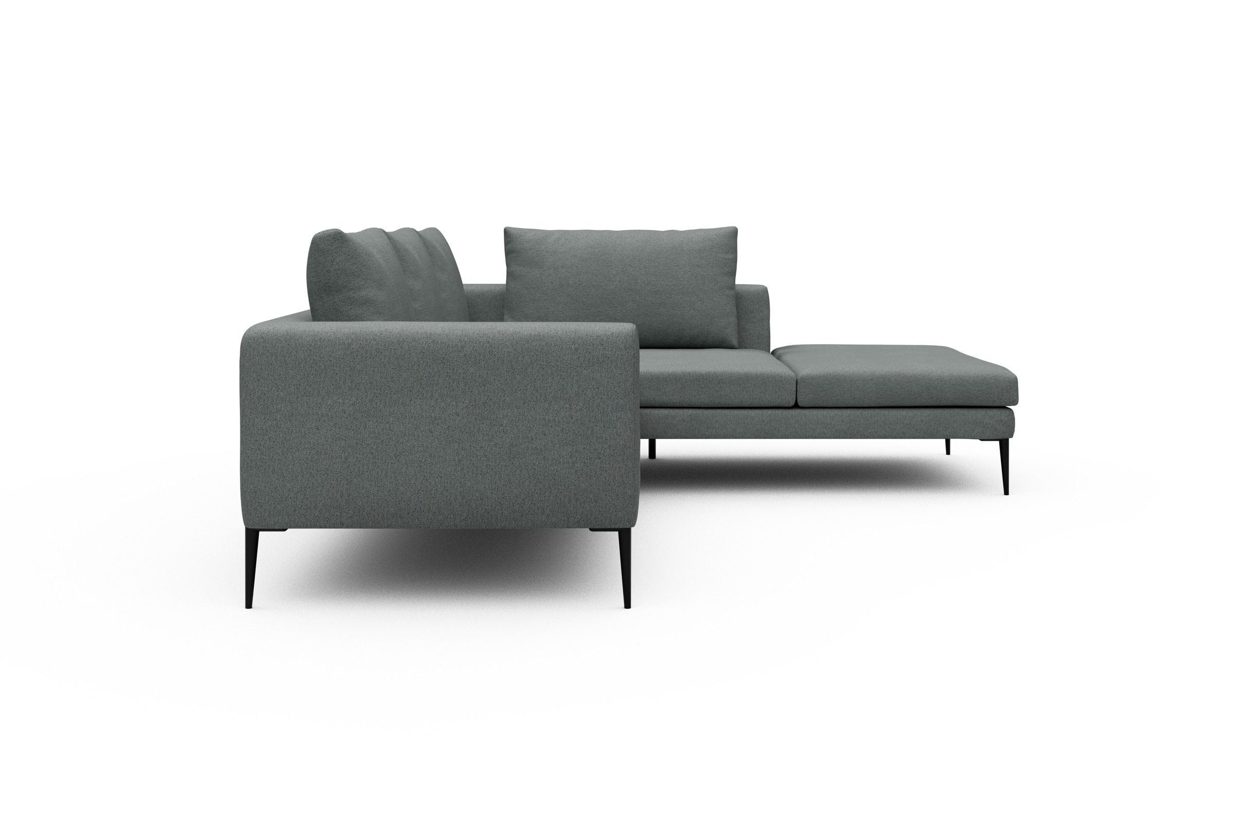 Ecksofa Paul Relax-Ecke rechts mit 2-Sitzer Denari-Soft-Grey