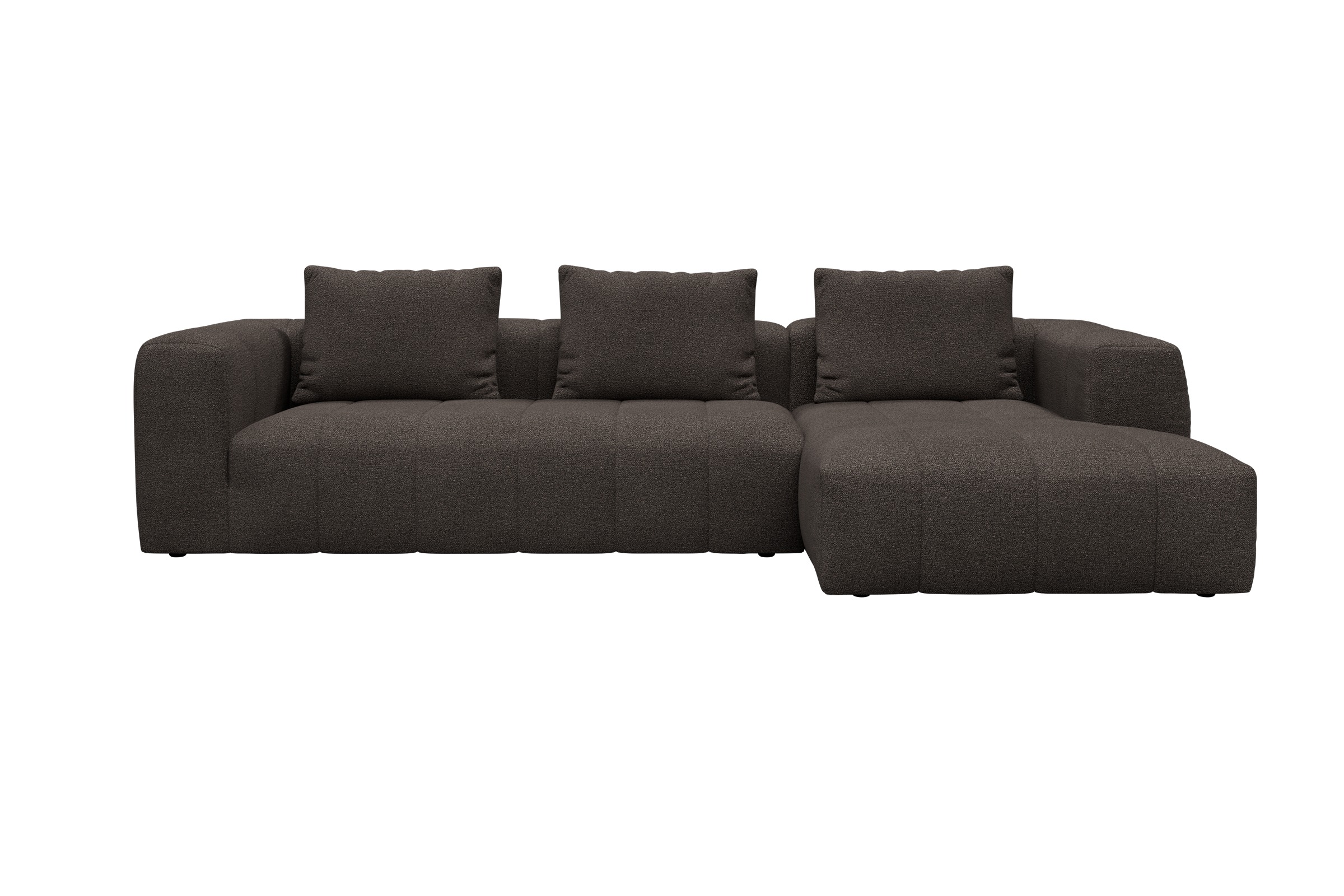 Hugo 2,5-Sitzer Armlehne links mit Chaiselongue Boucle-Taupe moebelfaktor