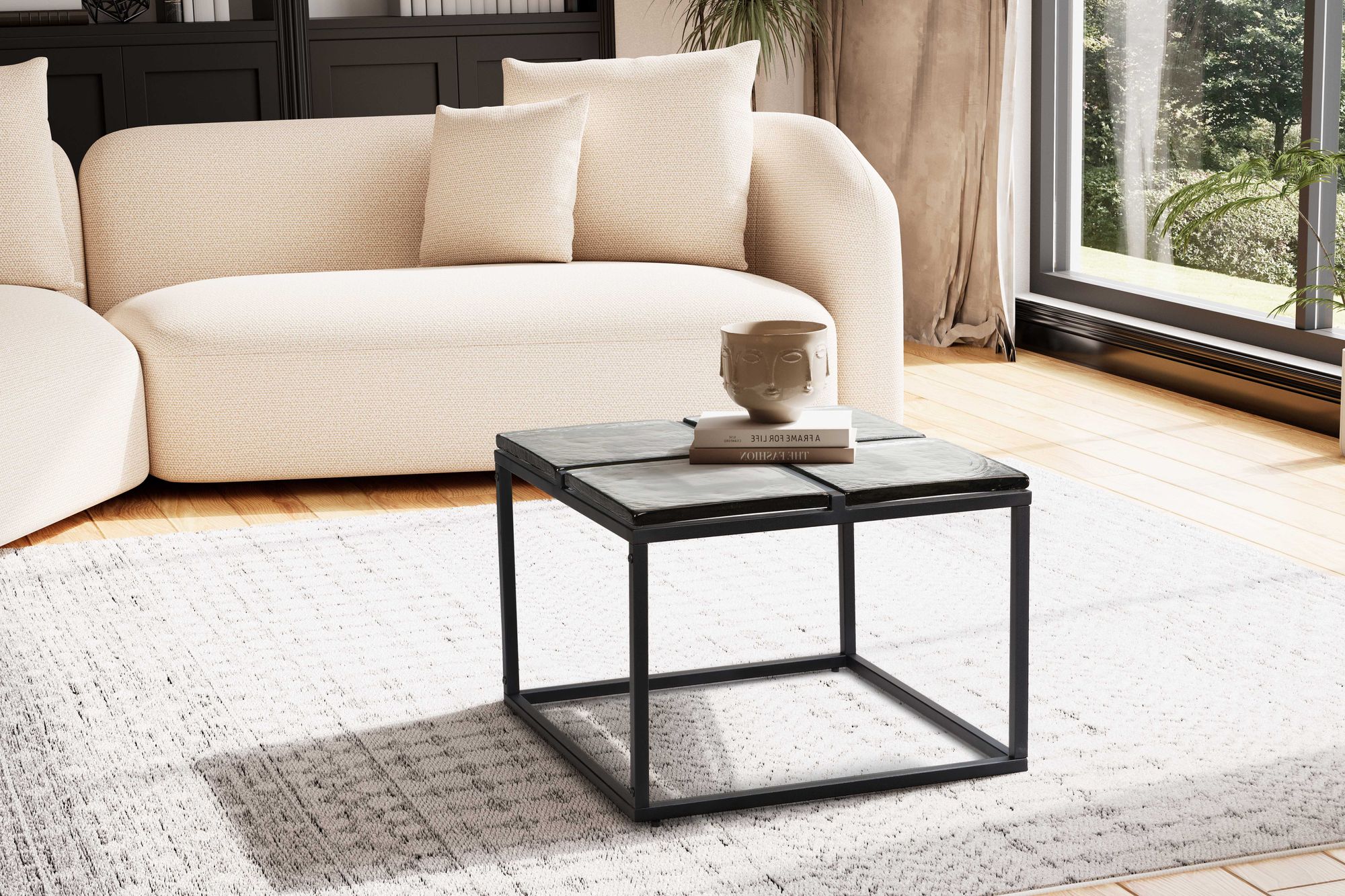 Couchtisch Holtalen Schwarz 58 × 58 × 43,5 cm