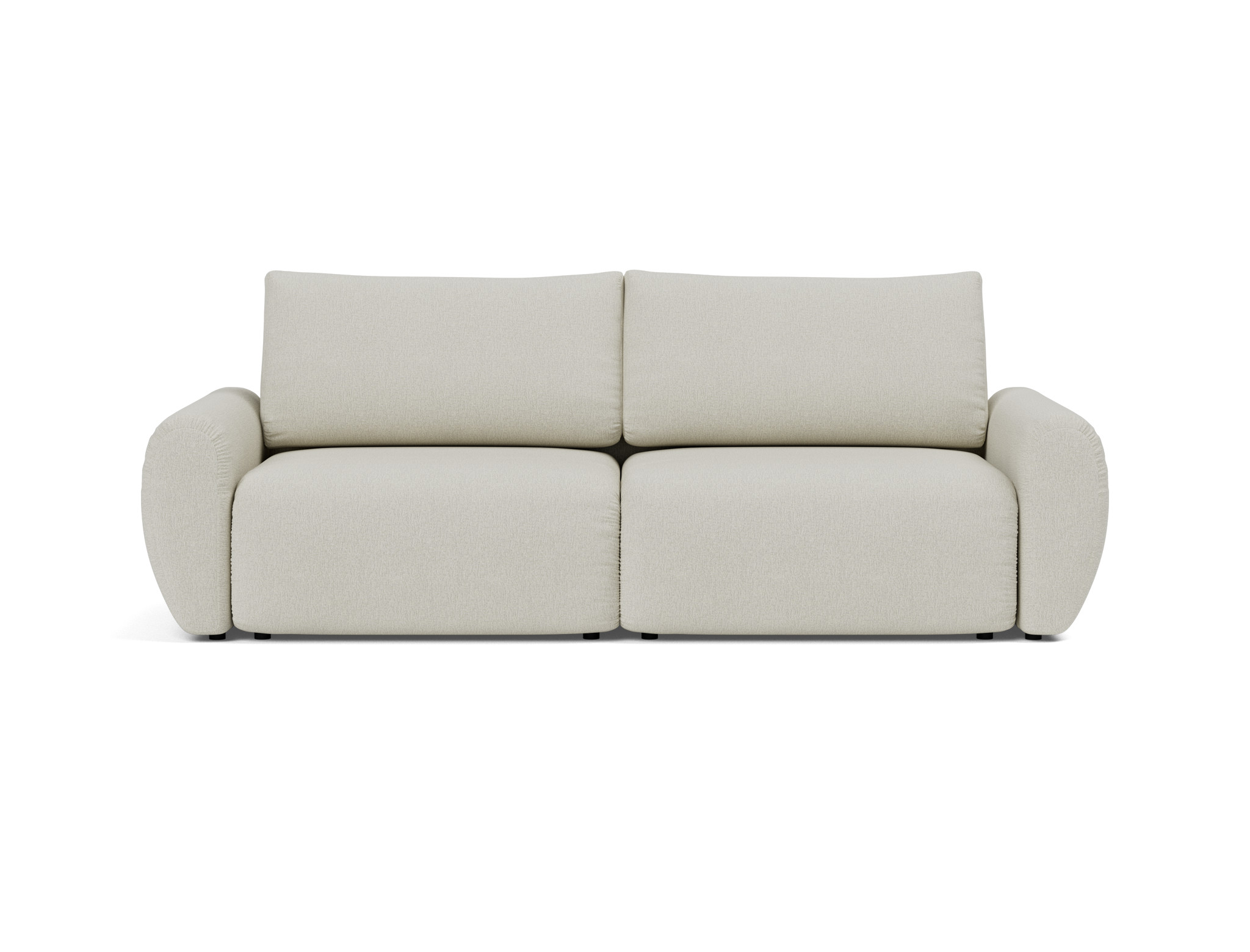 Schlafsofa Norum mit Curve-Armlehnen Flachgewebe Mixed Dance 527-Natural