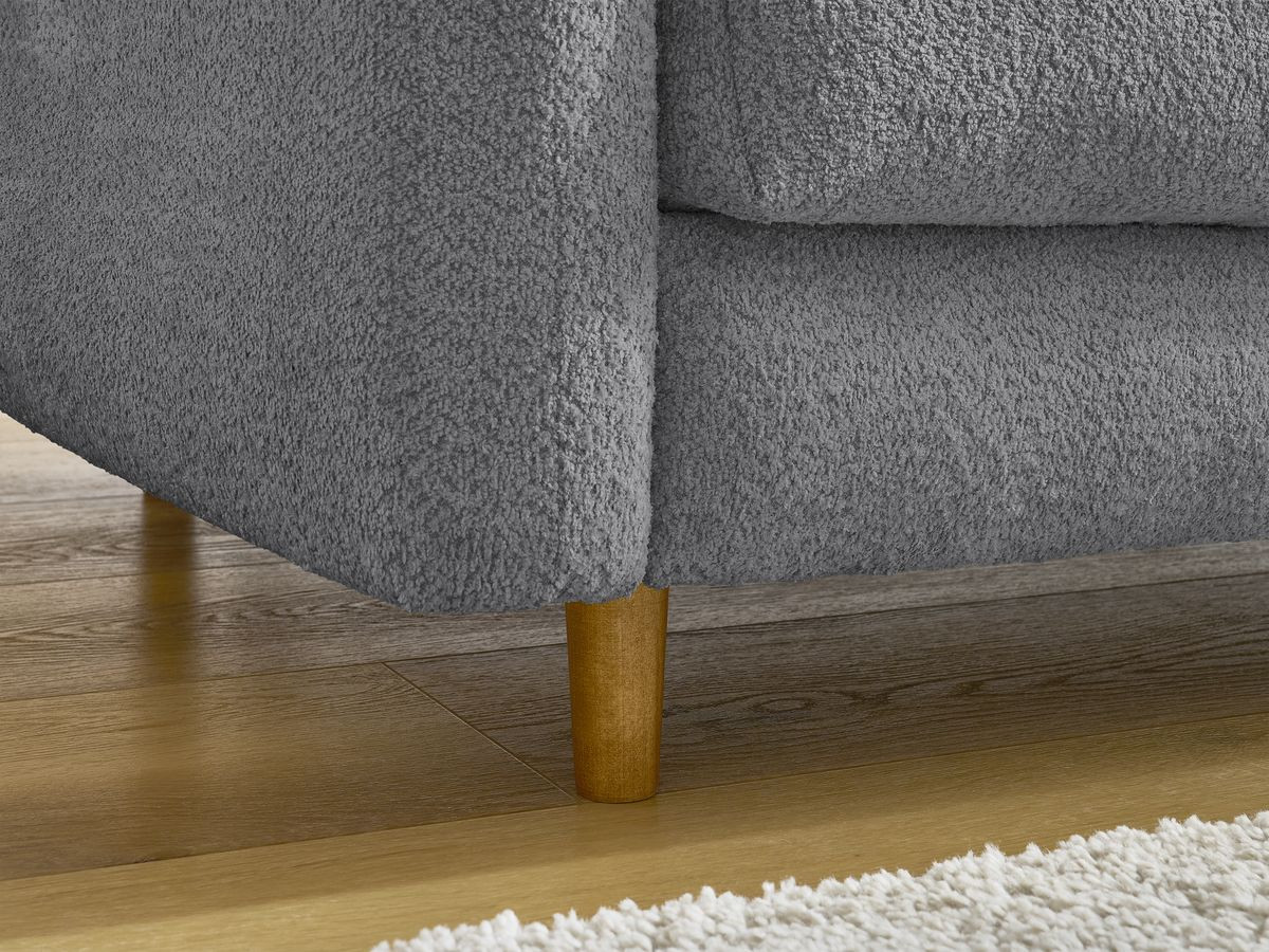 Bobochic Cocoone Schlafsofa 3-Sitzer Bouclé-Stoff Dunkelgrau, Liegefläche 160 × 200 cm