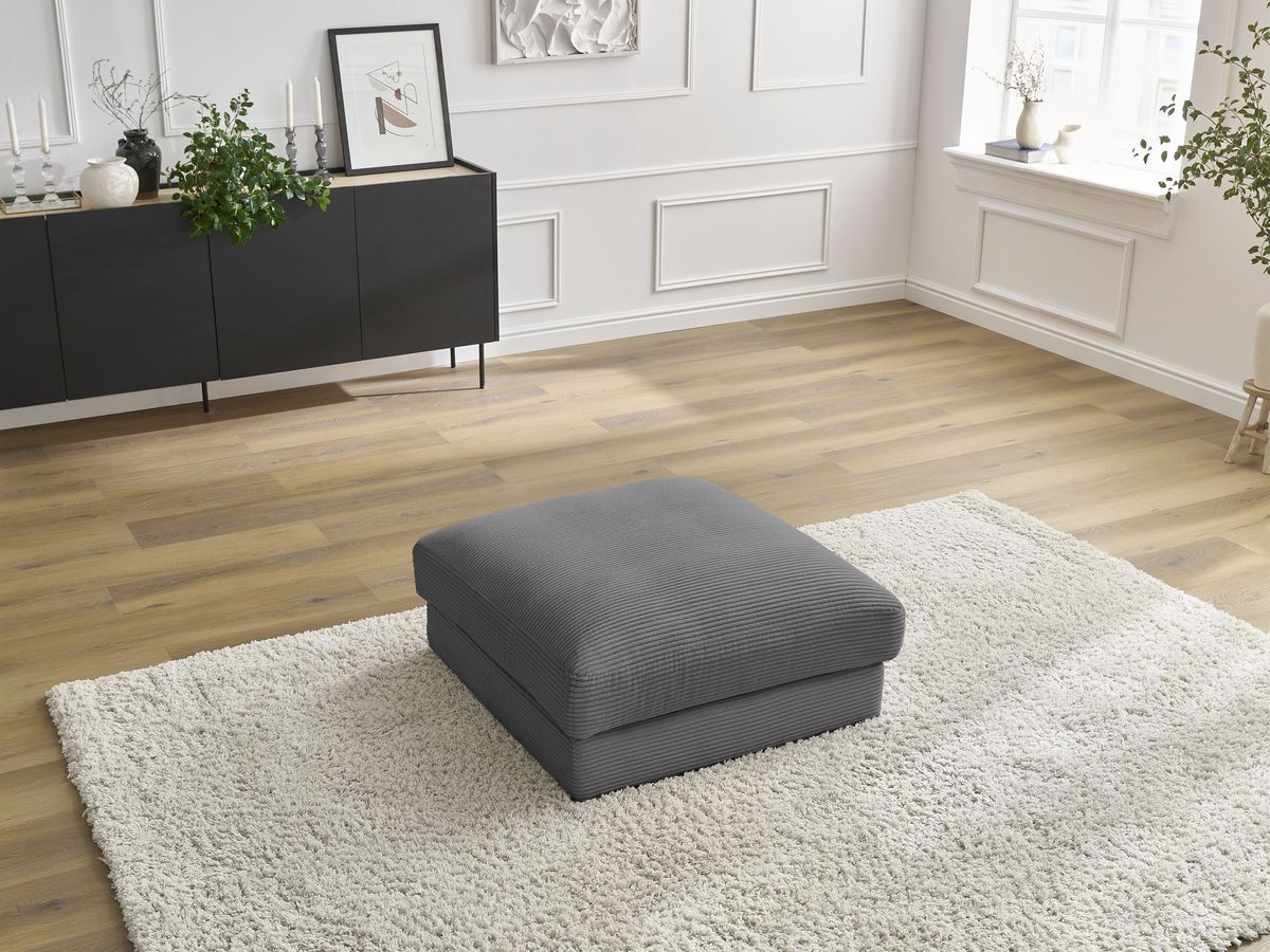 Bobochic Leonard Pouf Cordsamt Dunkelgrau