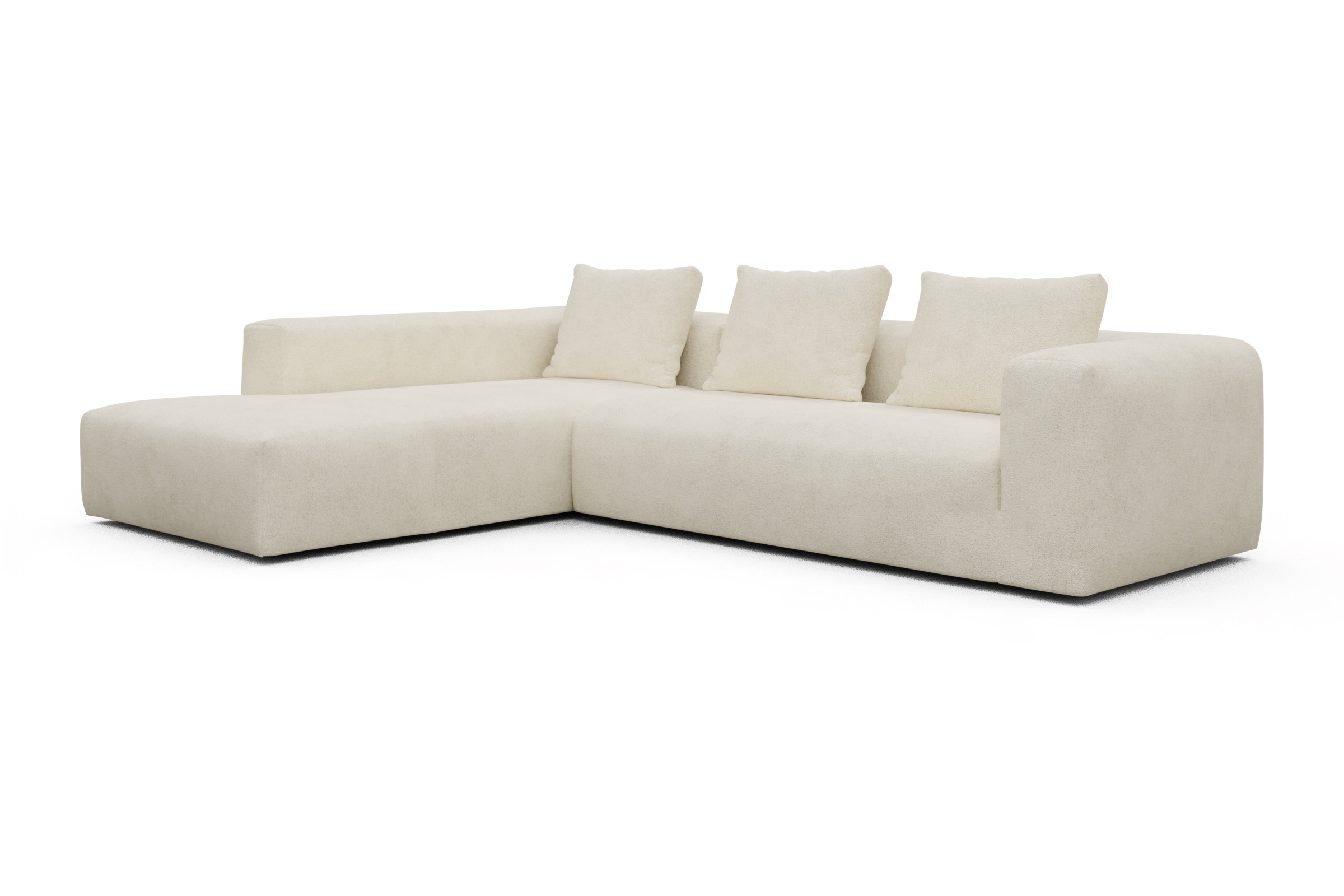 Ecksofa Fred Relax-Ecke links mit 2,5-Sitzer Boucle-Off-White