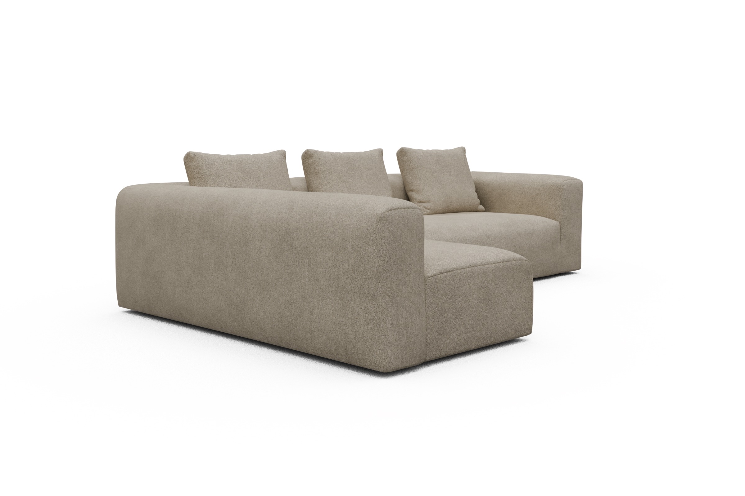 Ecksofa Fred 2x 2,5-Sitzer links offen Boucle-Belge