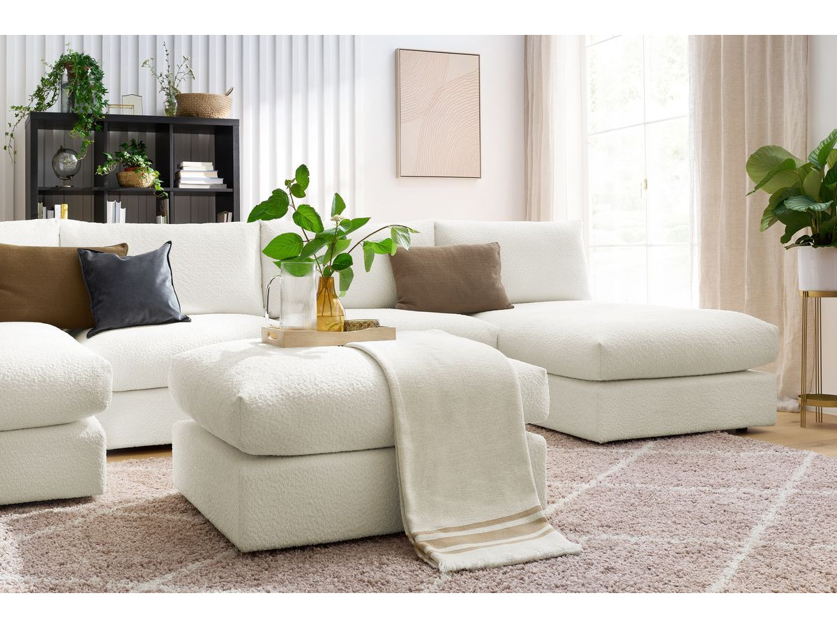 Bobochic Paris Wohnlandschaft Bouclé-Stoff Weiß