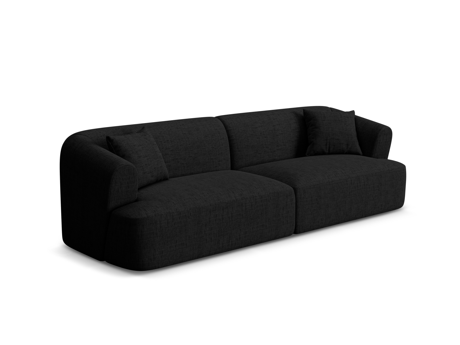 Cosmopolitan Design Sofa Campi 4-Sitzer Strukturierter Stoff Moly Schwarz