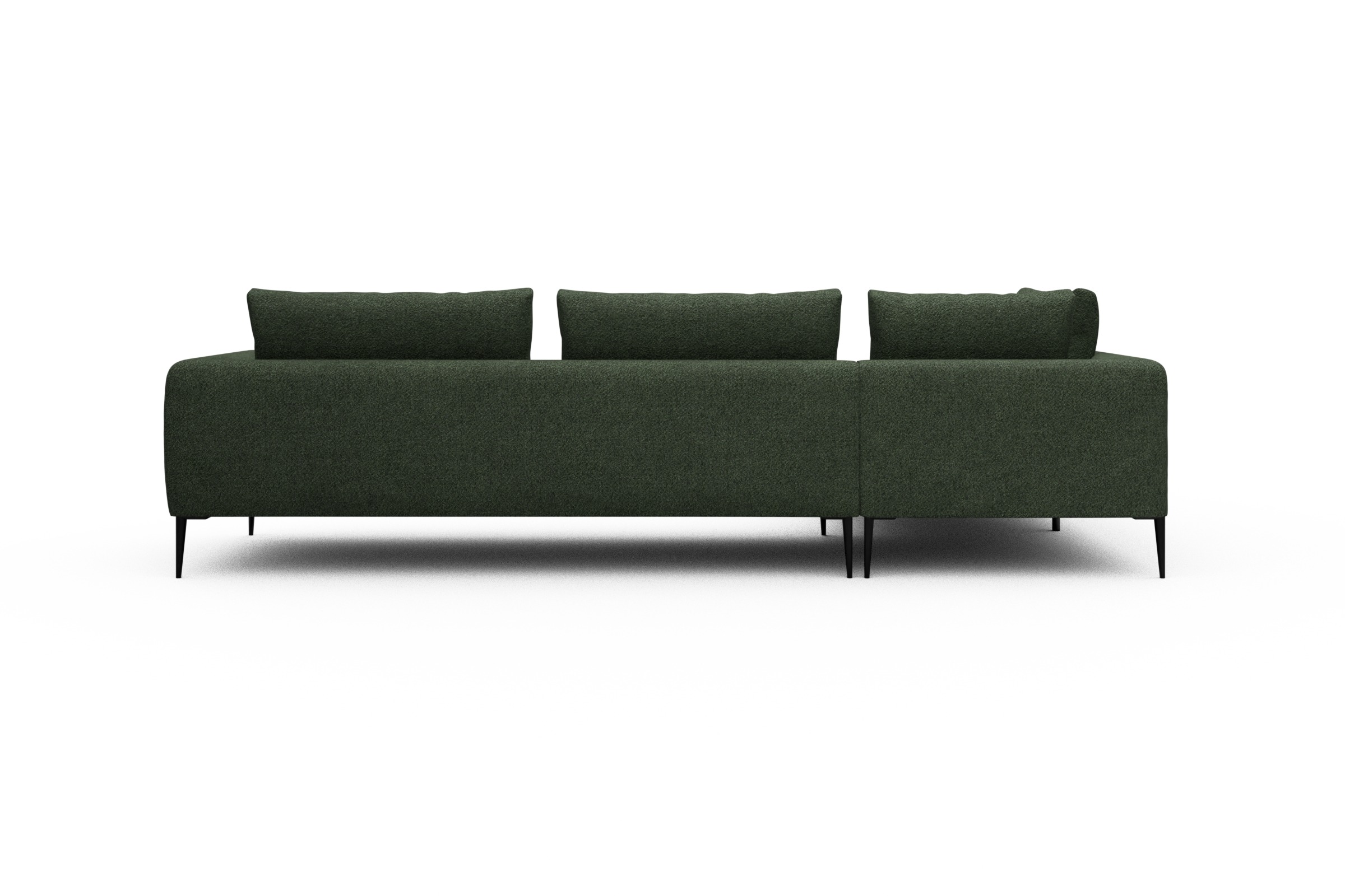 Ecksofa Paul Relax-Ecke rechts mit 3-Sitzer Vanora-Deep-Green