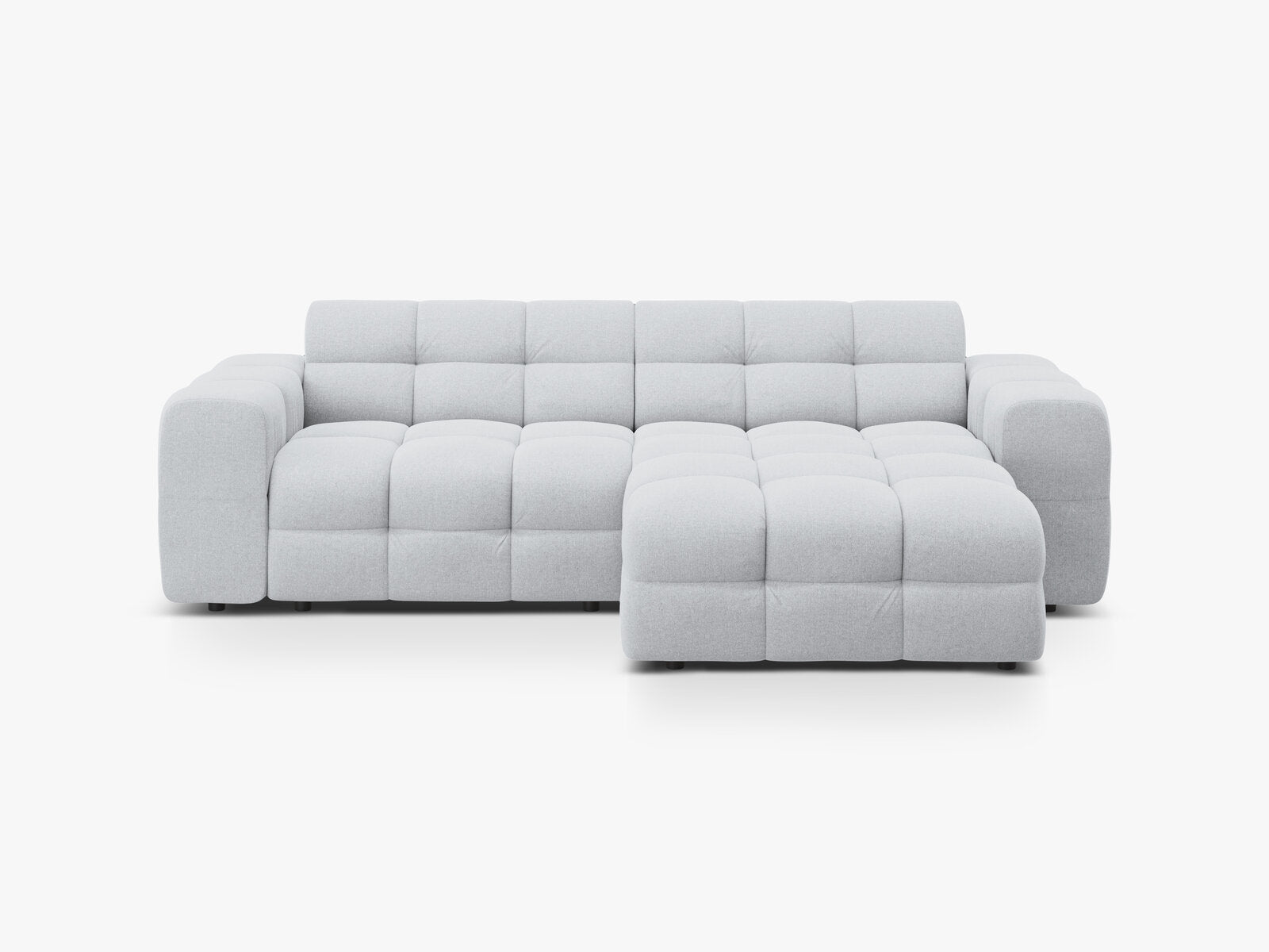 Micadoni Ecksofa Kendal 4-Sitzer Rechts Strukturierter Stoff Hellgrau