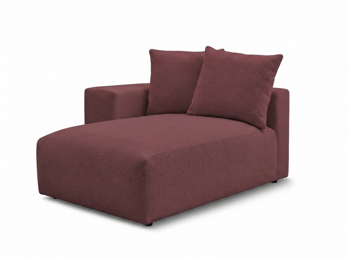 Bobochic Voltaire Méridienne-Modul Melange-Stoff Rot Ecke links