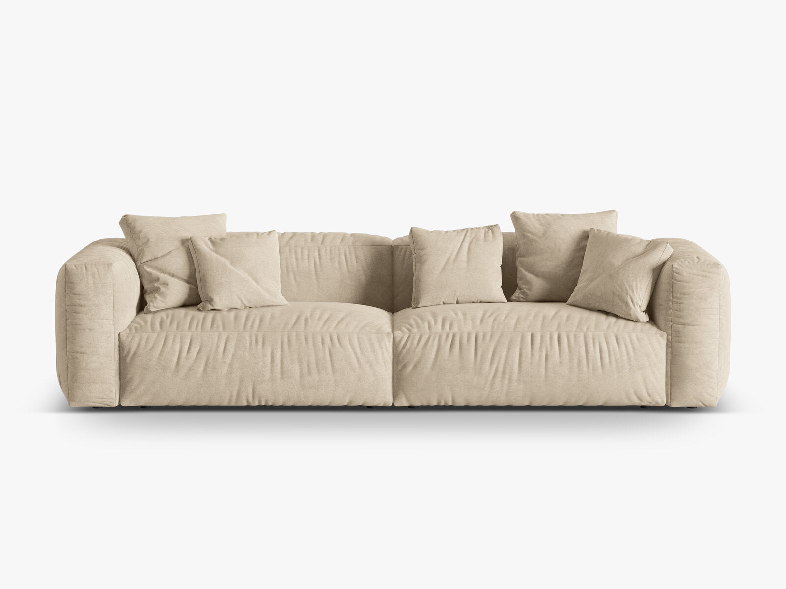 Micadoni Sofa Martina 4-Sitzer Samt Vogue Helles Beige