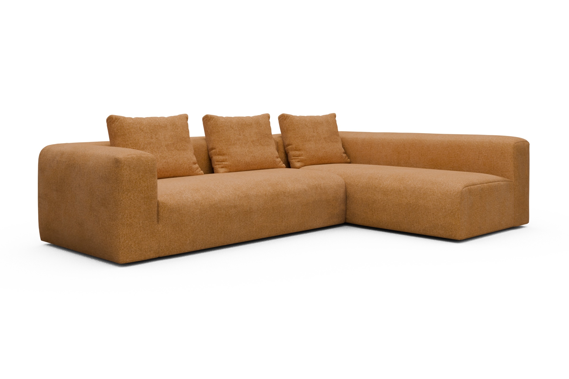 Ecksofa Fred 2x 2,5-Sitzer rechts offen Casone-Warm-Yellow