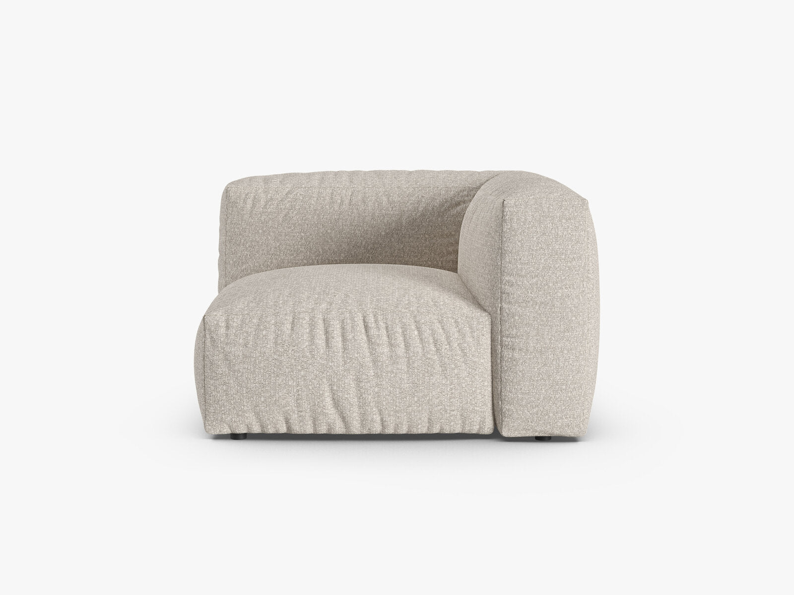 Micadoni symmetrisches Eckmodul Martina 1-Sitzer 90cm Sitztiefe Boucle Monet Beige
