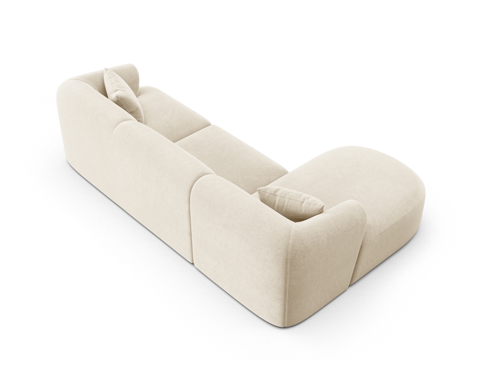 Cosmopolitan Design Ecksofa Campi 4-Sitzer Samt Vogue Helles Beige Links
