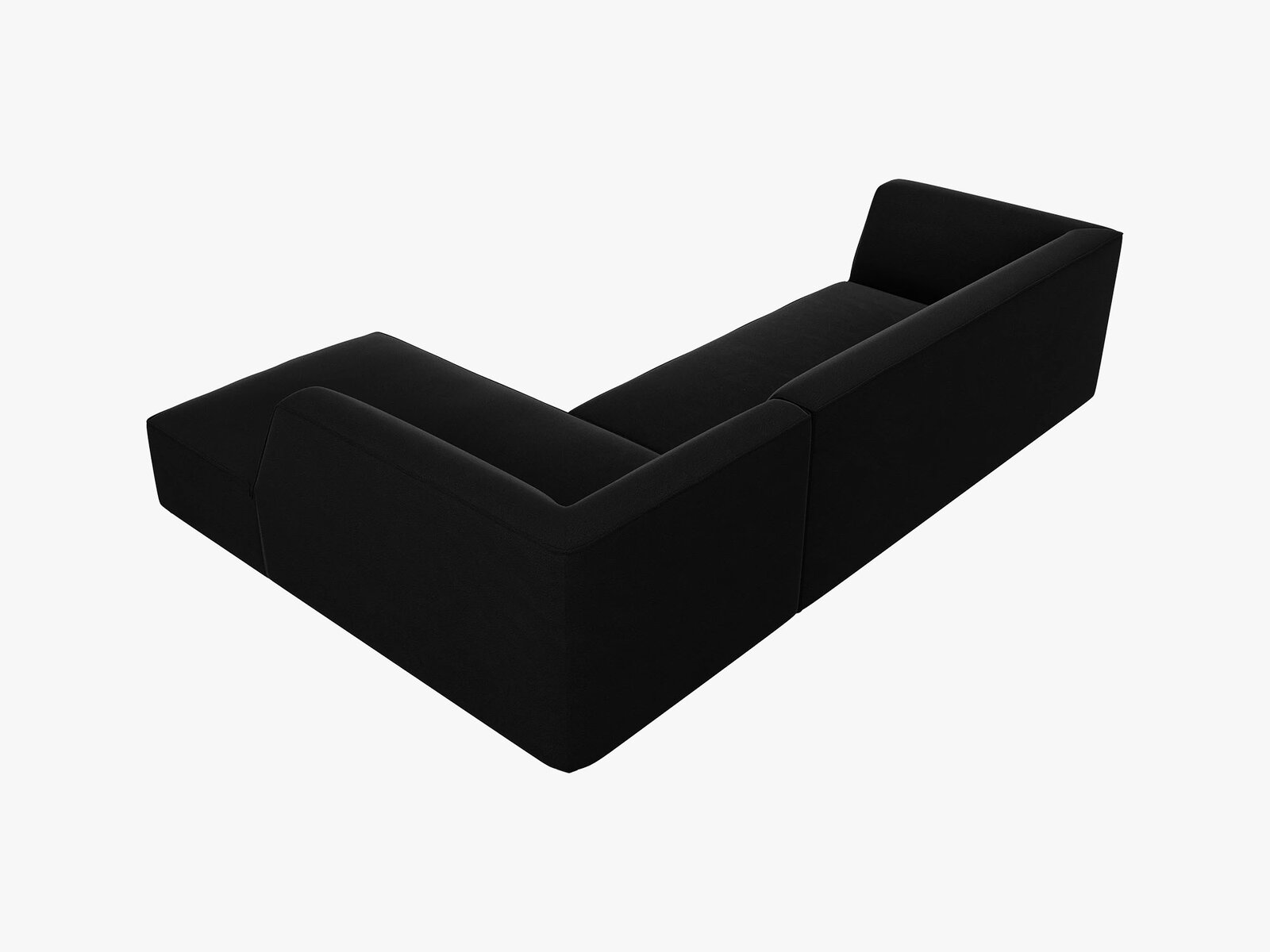 Micadoni 4-Sitzer Modular Sofa Ruby Rechts Samt Salvador Schwarz