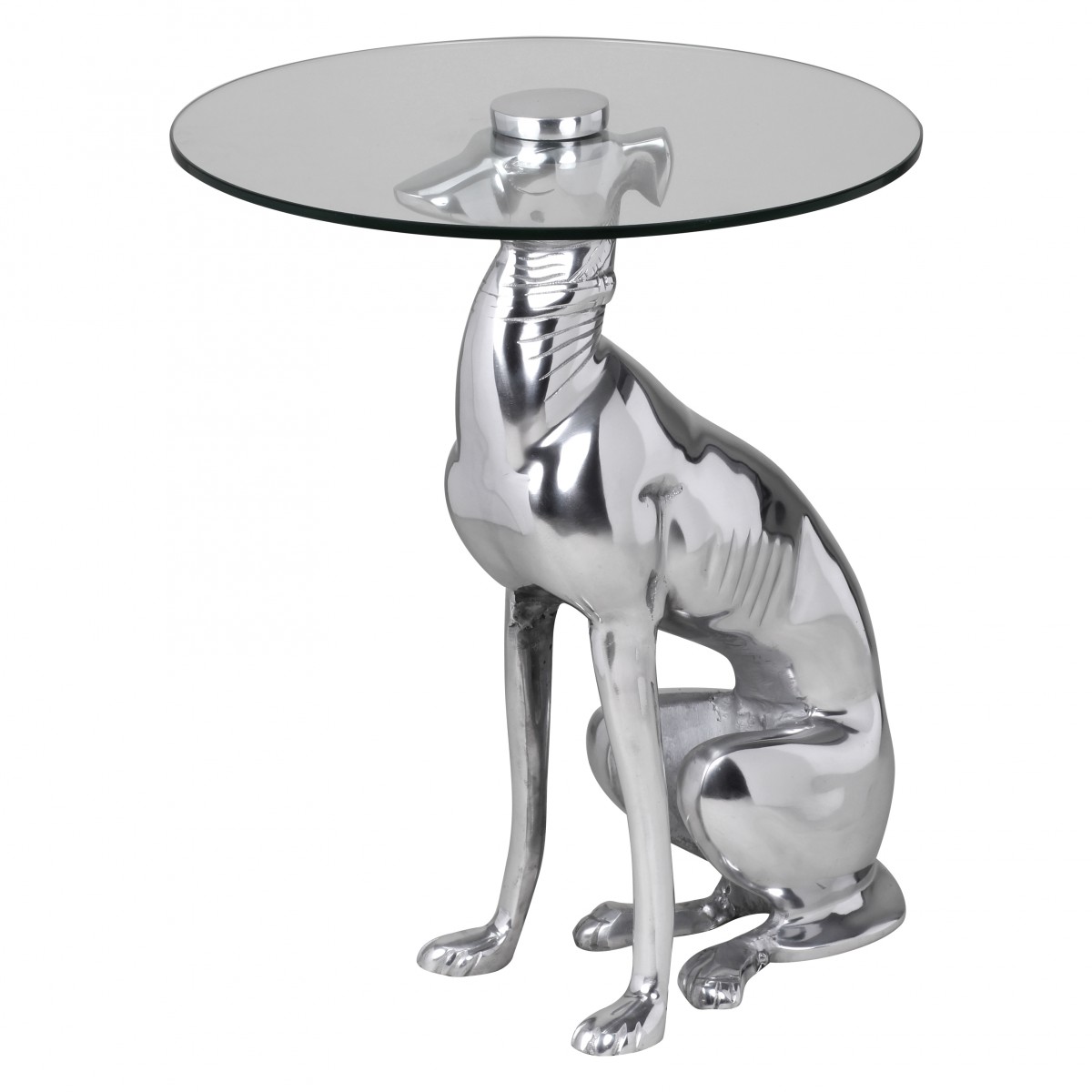 Beistelltisch Karasjok Glas Silber Ø 40 cm